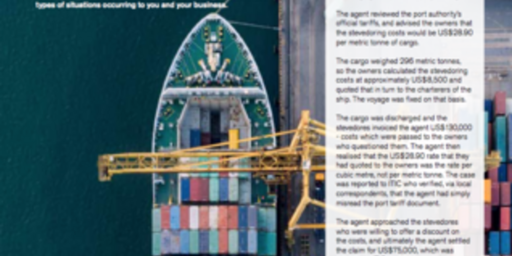 Ship agency claims review