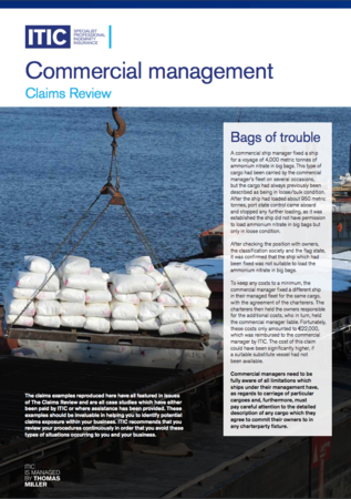 Commercial management claims review