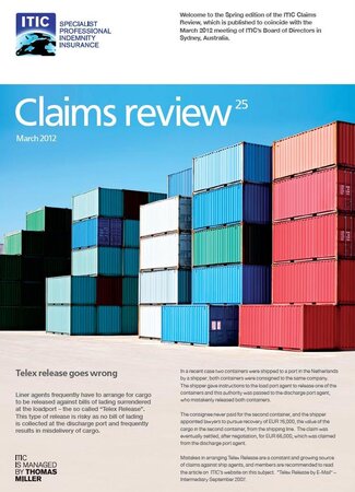 Read the latest edition of ITIC's Claims Review