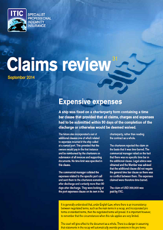 Read the autumn 2014 edition of ITIC's Claims Review